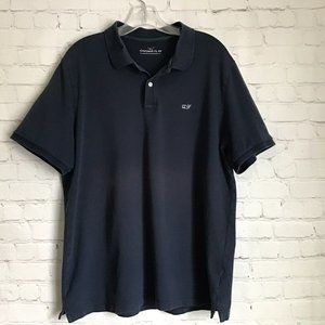 Vineyard Vines Polo Shirt Mens Large Navy Blue Pullover Faded